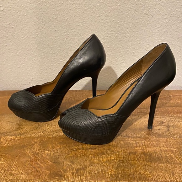 ZARA Woman Platform Peep Toe Heels Sz 39 / 9 - Picture 2 of 8